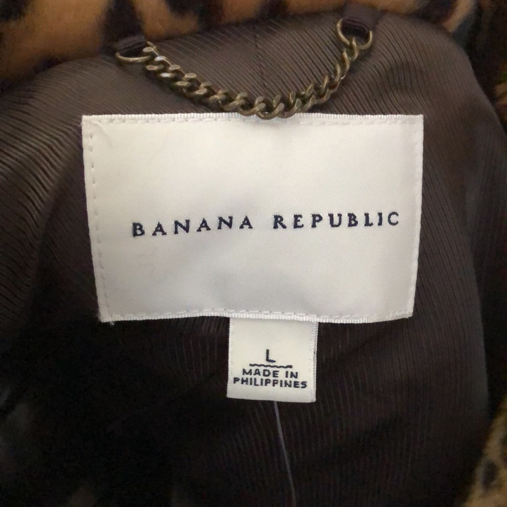 NEW Banana Republic Women’s Faux Fur Leopard jacket.  Size L - Picture 6 of 11